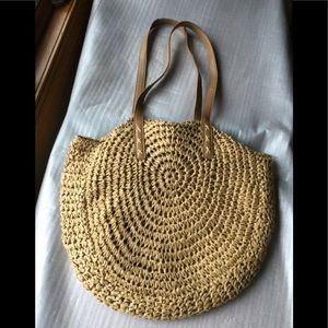 Large BOHO Summer STRAW Bag, Hobo, Shoulder Bag, Tote, Tan